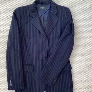 Weekend Max Mara Womens Navy Pinstripe Single Breasted Blazer Jacket size 10/40